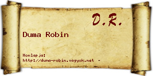Duma Robin névjegykártya